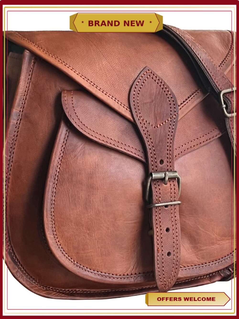 Genuine Leather Crossbody Satchel Handmade Vintage Purse Travel Bag